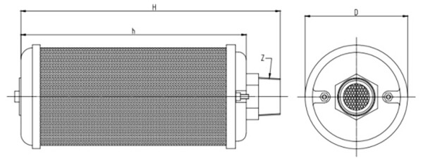 air dryer muffler silencer drawing